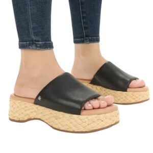 NWT! WITH BOX! Sam & Libby Women's Black Ingrid Espadrille Slide Sandal Size 10
